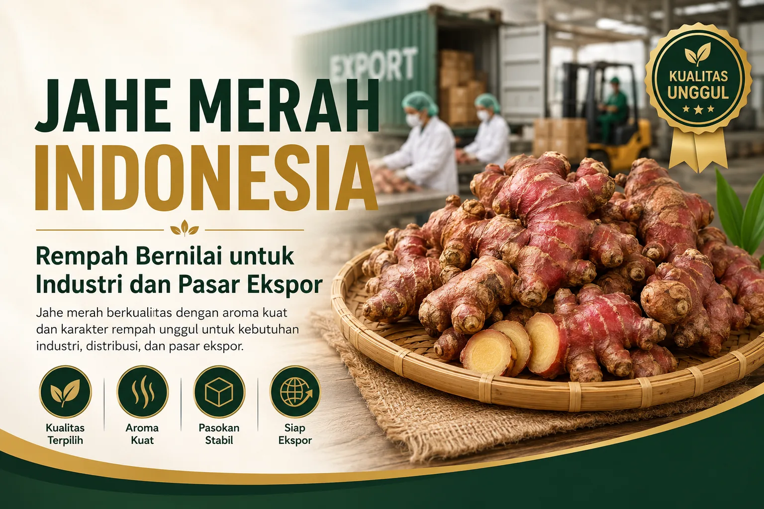 Jahe Merah Indonesia: Rempah Bernilai untuk Industri dan Pasar Ekspor